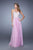 La Femme - 20888 Bead Embroidered Chiffon A-line Dress In Purple