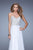 La Femme - 20888 Bead Embroidered Chiffon A-line Dress In White