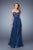 La Femme - 21079 Classy Corset Style Strapless Sweetheart Gown In  Navy
