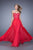 La Femme - 21079 Classy Corset Style Strapless Sweetheart Gown In Hot Fuchsia