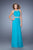 La Femme - 21101 Stunning Illusion Cutout Evening Dress In Blue and Green