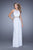 La Femme - 21101 Stunning Illusion Cutout Evening Dress In White