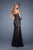 La Femme - 21114 Enchanting Sheer Lace Evening Dress In Black and Neutral