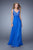 La Femme - 21166 Embellished Empire Chiffon Gown in Blue
