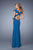 La Femme - 21169 Cap Sleeve Jersey Sheath Gown in Blue and Green