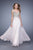 La Femme - 21182 Embroidered Illusion Bateau Chiffon Dress In Pink