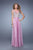 La Femme - 21182 Embroidered Illusion Bateau Chiffon Dress In Purple