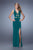 La Femme - 21190 Geometric Illusion Panel Gown in Green
