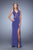 La Femme - 21190 Geometric Illusion Panel Gown in Purple