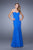 La Femme - 21203 Strapless Crystal Studded Sheer Back Mermaid Gown In Electric Blue