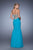 La Femme - 21203 Strapless Crystal Studded Sheer Back Mermaid Gown In Peacock
