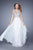 La Femme - 21212 Scallop Embroidered Illusion Gown in White