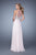 La Femme - 21212 Scallop Embroidered Illusion Gown in Pink