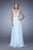 La Femme - 21212 Scallop Embroidered Illusion Gown in Blue
