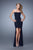 La Femme  - 21251 Strapless High-Low Hemmed Gown in Blue