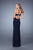 La Femme  - 21251 Strapless High-Low Hemmed Gown in Blue