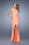 La Femme  - 21251 Strapless High-Low Hemmed Gown in Orange