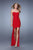 La Femme  - 21251 Strapless High-Low Hemmed Gown in Red