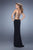 La Femme - 21265 Ornate Strapped Sheath Gown in Black