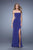 La Femme - 21265 Ornate Strapped Sheath Gown in Purple