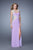 La Femme - 21296 Metallic Embroidered Jersey Dress In Purple