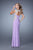 La Femme - 21296 Metallic Embroidered Jersey Dress In Purple