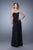 La Femme - 21309 Embroidered One Shoulder Jersey Dress In Black