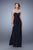 La Femme - 21309 Embroidered One Shoulder Jersey Dress In Black