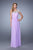 La Femme - 21309 Embroidered One Shoulder Jersey Dress In Purple