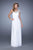 La Femme - 21309 Embroidered One Shoulder Jersey Dress In White