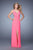 La Femme - 21330 Ruched Cutout Plunging Gown in Pink