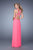 La Femme - 21330 Ruched Cutout Plunging Gown in Pink