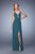 La Femme - 21330 Ruched Cutout Plunging Gown in Green