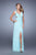 La Femme - 21330 Ruched Cutout Plunging Gown in Blue