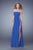 La Femme  - 21338 Jeweled Strap Panel Gown in Blue