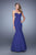 La Femme  - 21396 Strapless Sculpted Trumpet Gown in Blue and Purple