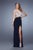 La Femme - 21469 Sleeveless Embroidered Cutout Gown in Navy