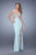La Femme - 21469 Sleeveless Embroidered Cutout Gown in Seafoam