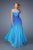 La Femme - 21515 Weave Sweetheart Ombre A-line Dress in Blue