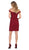 May Queen - MQ1597 Lace Deep Off-Shoulder Sheath Dress In Red