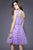 Shail K - 21268 Illusion Bateau Cap Sleeve Dress In Purple