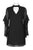 Sam Edelman - 10F091 Cutout Front Draped Sleeves Chiffon Short Dress in Black