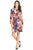 Adrianna Papell - 15251270 Knot Front Long Sleeve Sheath Dress in Black and Multi-Color
