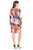 Adrianna Papell - 15251270 Knot Front Long Sleeve Sheath Dress in Black and Multi-Color