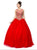 Dancing Queen - 1101 Gold Embroidered Illusion Neck Formal Ball Gown In Red
