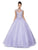 Dainty High Illusion A-Line Long Gown In Purple