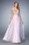 La Femme - 21516 Bedazzled Sweetheart A-line Dress in Pale Pink