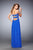 La Femme - 21836 Plunging Sweetheart Empire Gown in Blue