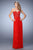 La Femme - 21836 Plunging Sweetheart Empire Gown in Red