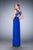 La Femme - 21889 Elegant V-neck Sheath Dress In Blue